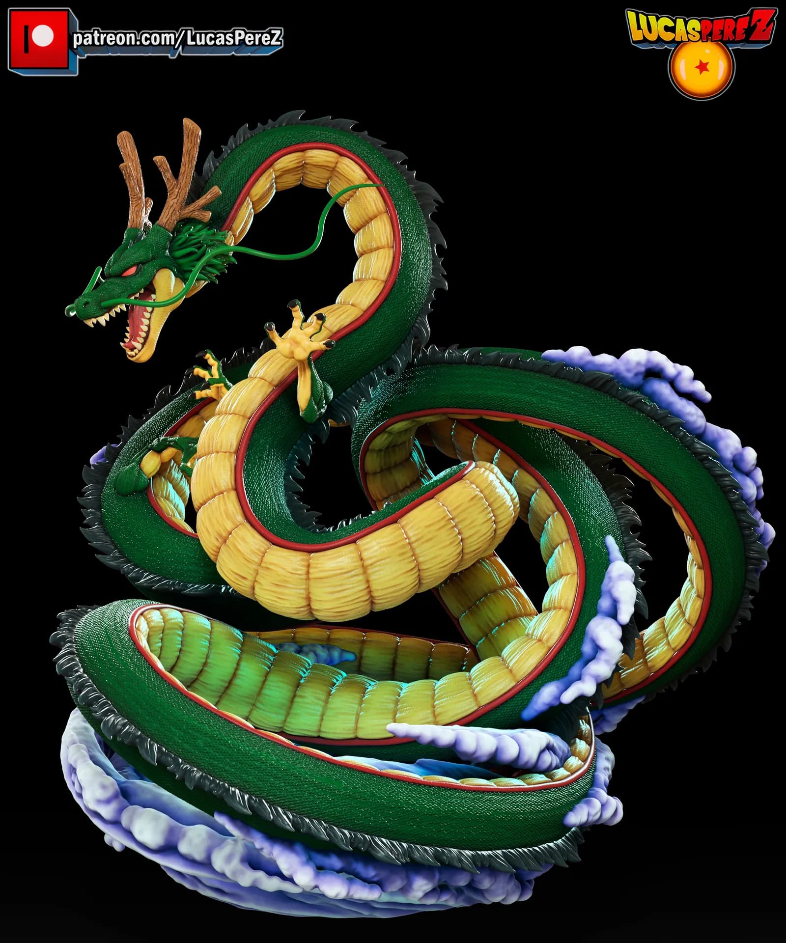STL - Shenron dragón divino render 3
