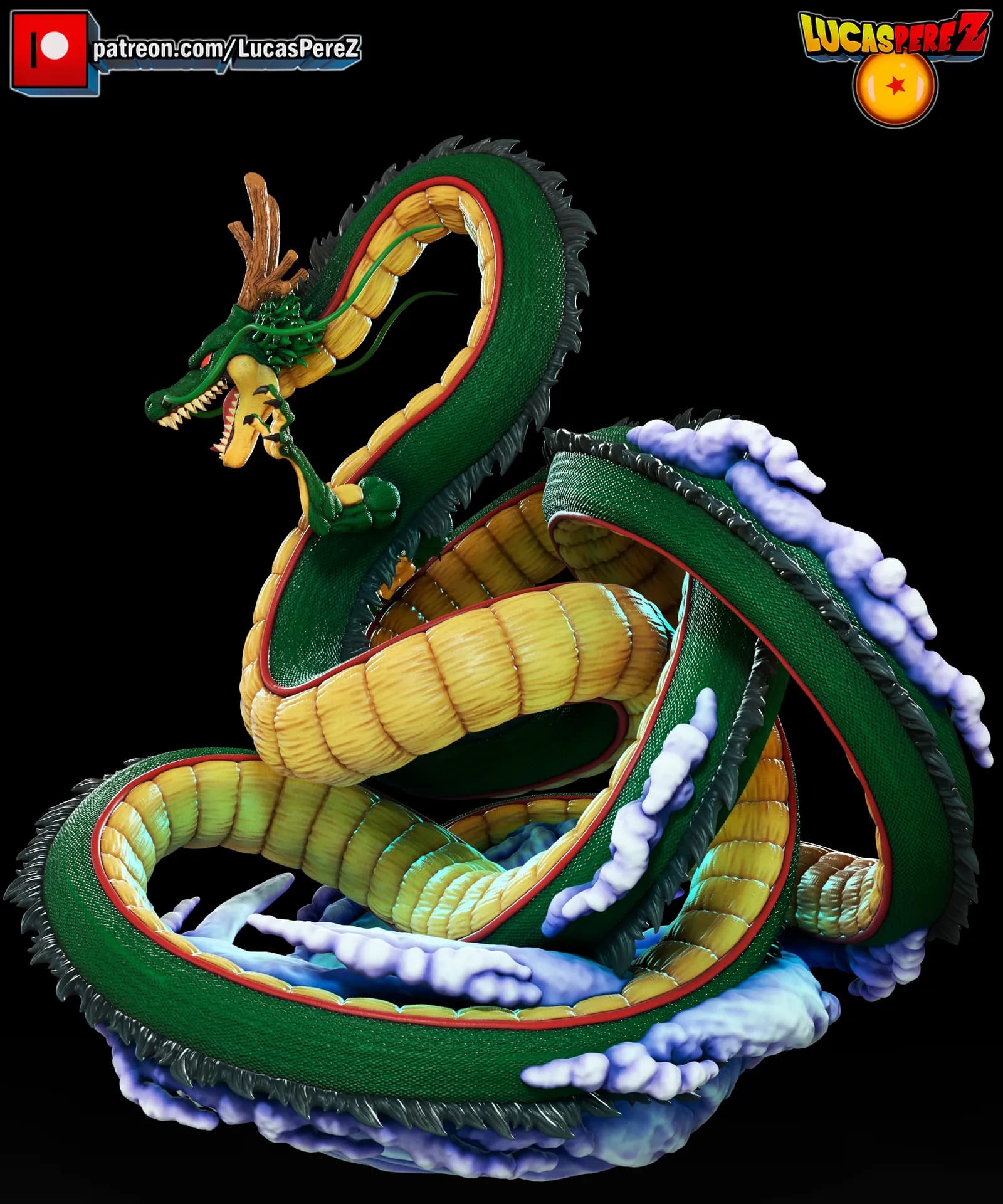 STL - Shenron dragón divino render 4
