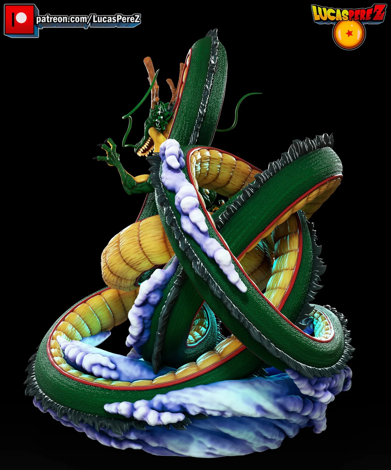 STL - Shenron dragón divino render 5