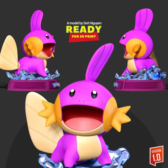 STL - shiny mudkip render 3