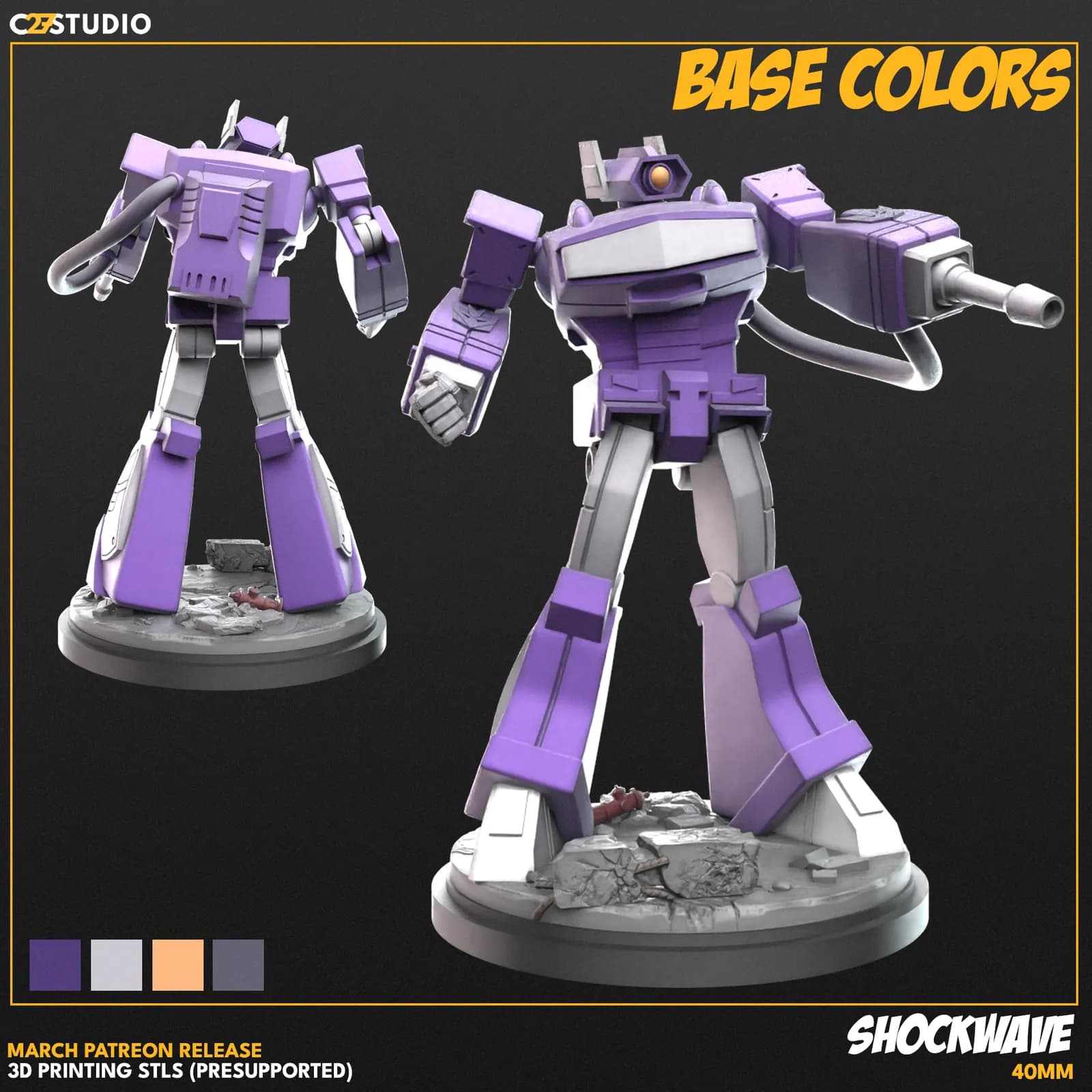 STL - Shockwave figura robot render 3