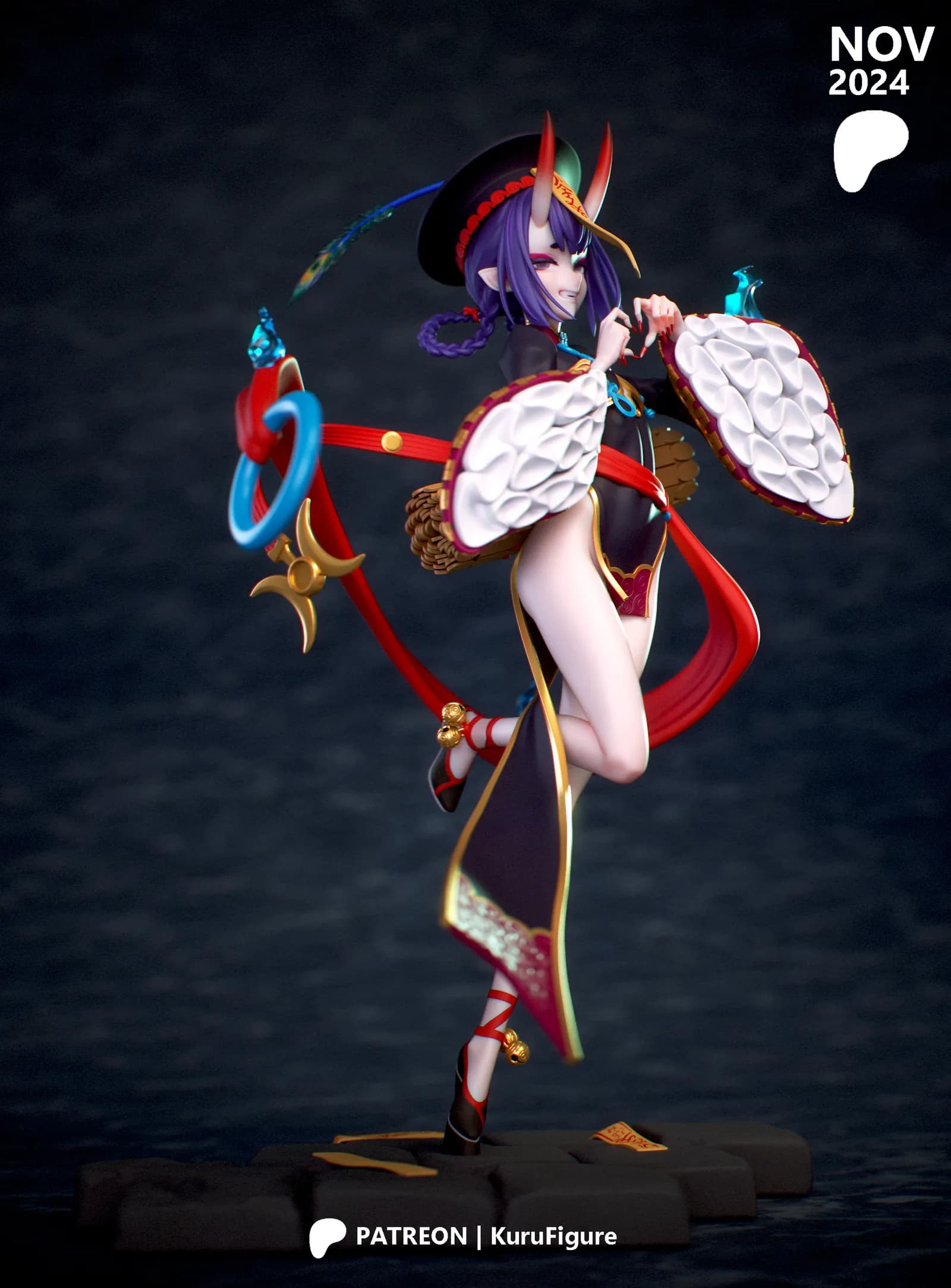 STL - Shuten Douji Figura render 3