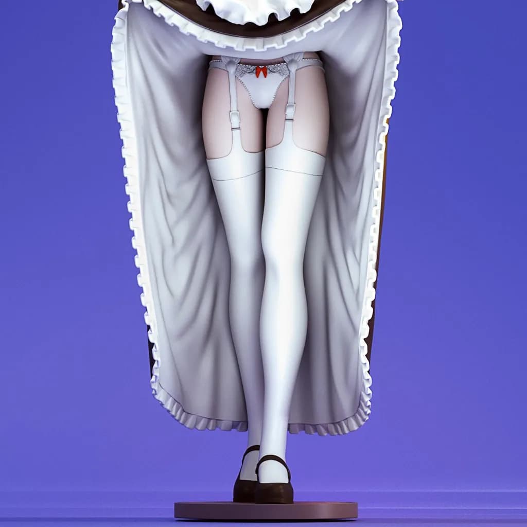 STL - Sirvienta con orejas de gato render 4
