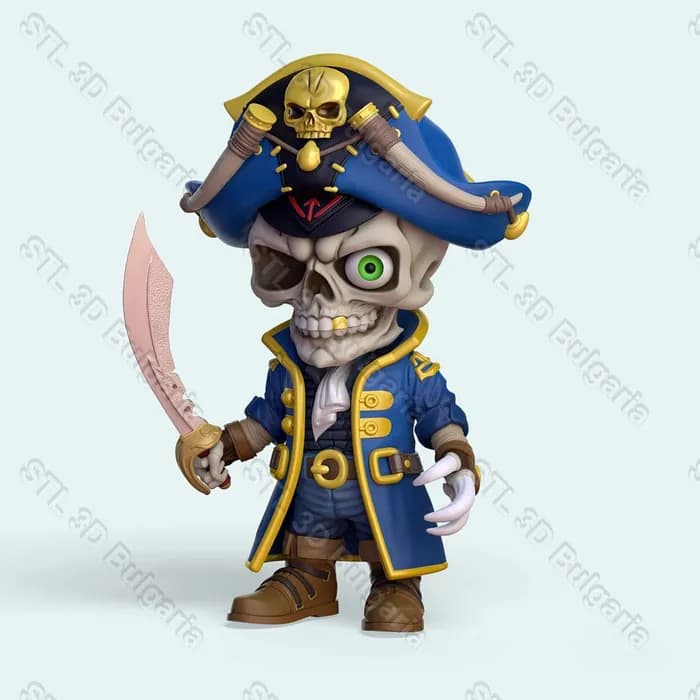 STL - skull pirate render 2