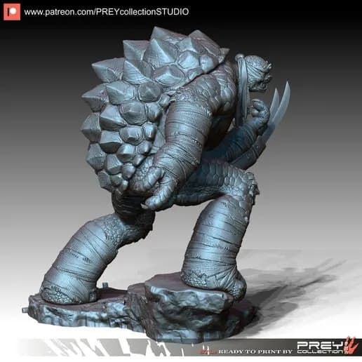 STL - Slash Figura Monstruo Tortuga render 2