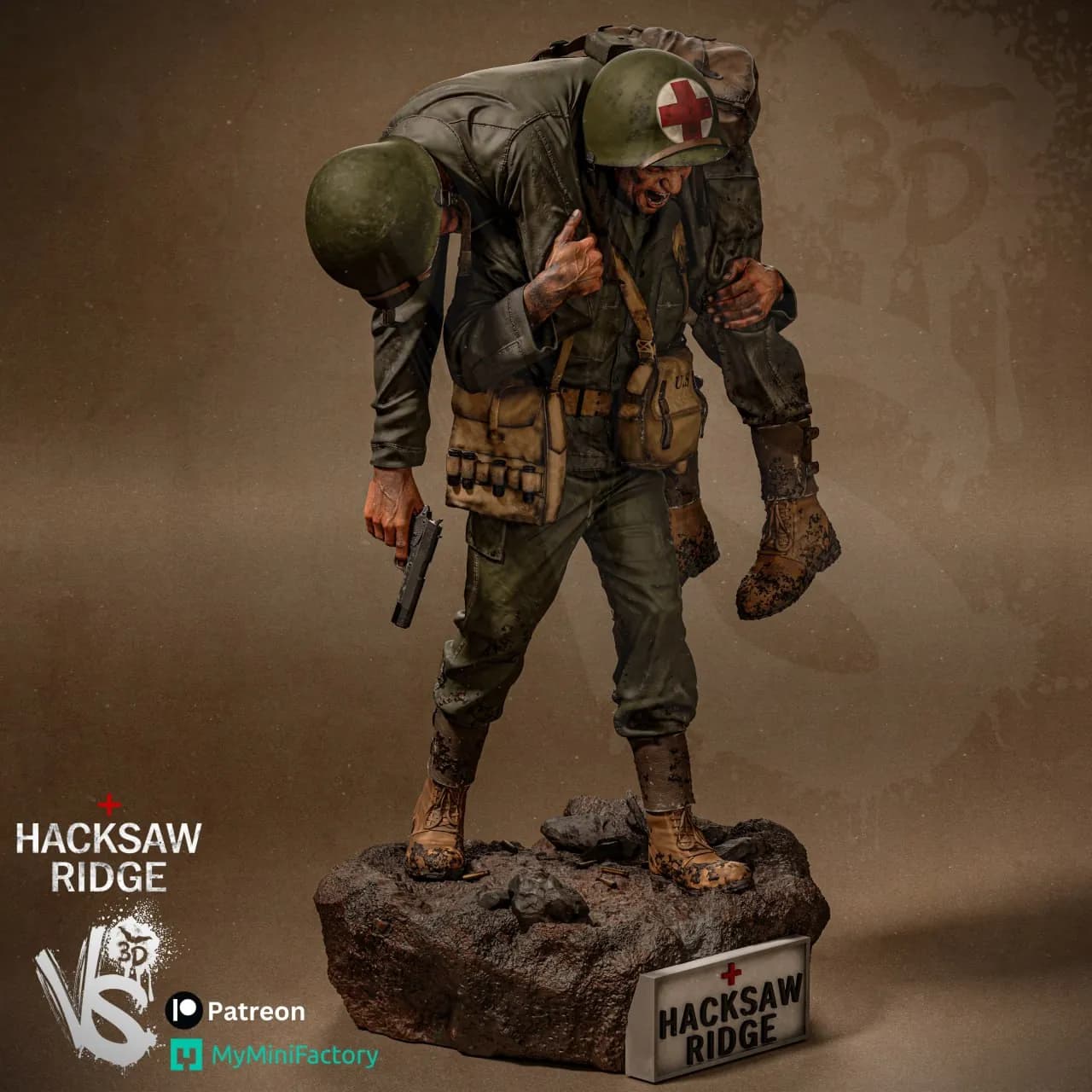 STL - Soldado de Hacksaw Ridge render 2