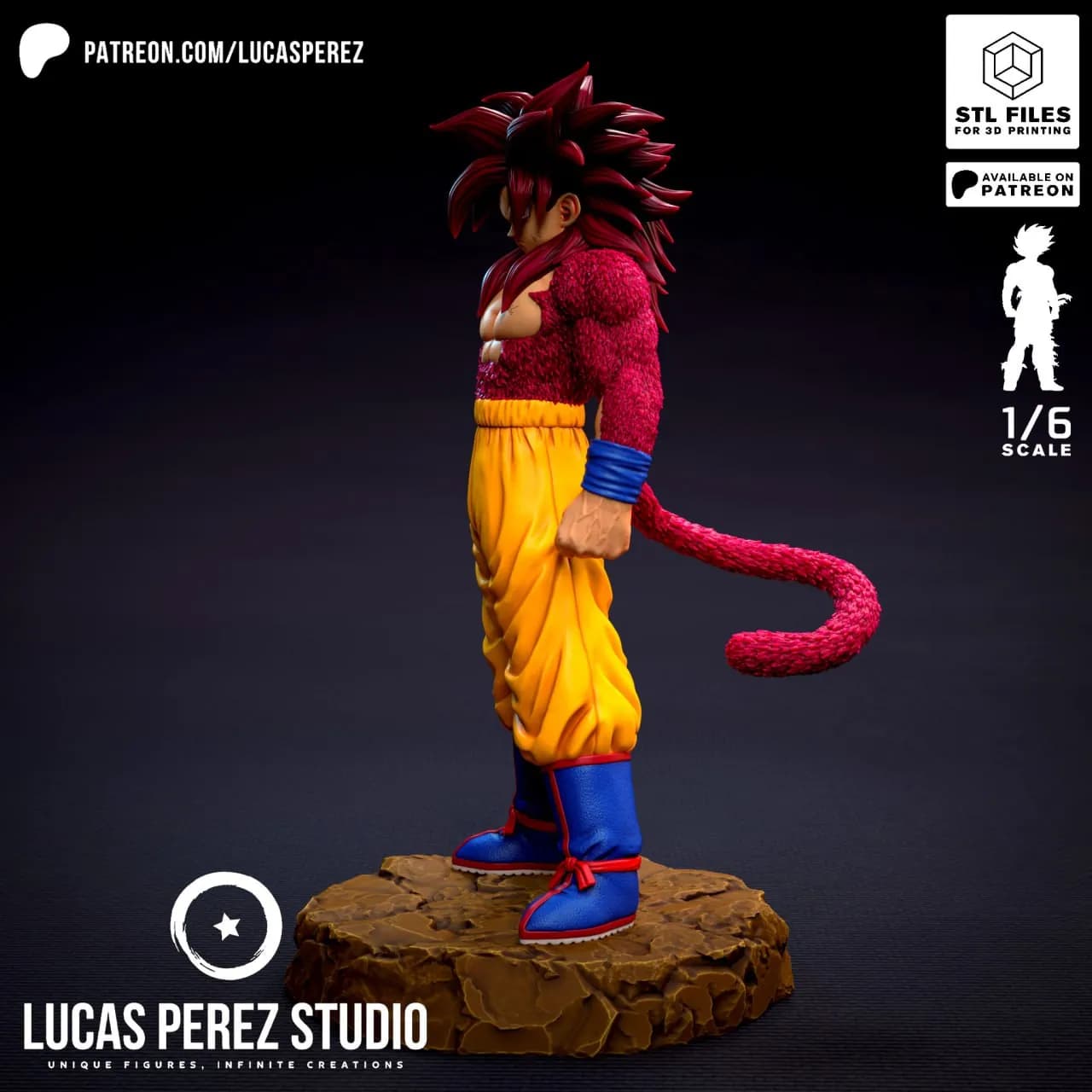 STL - Son Goku Super Saiyan 4 render 2
