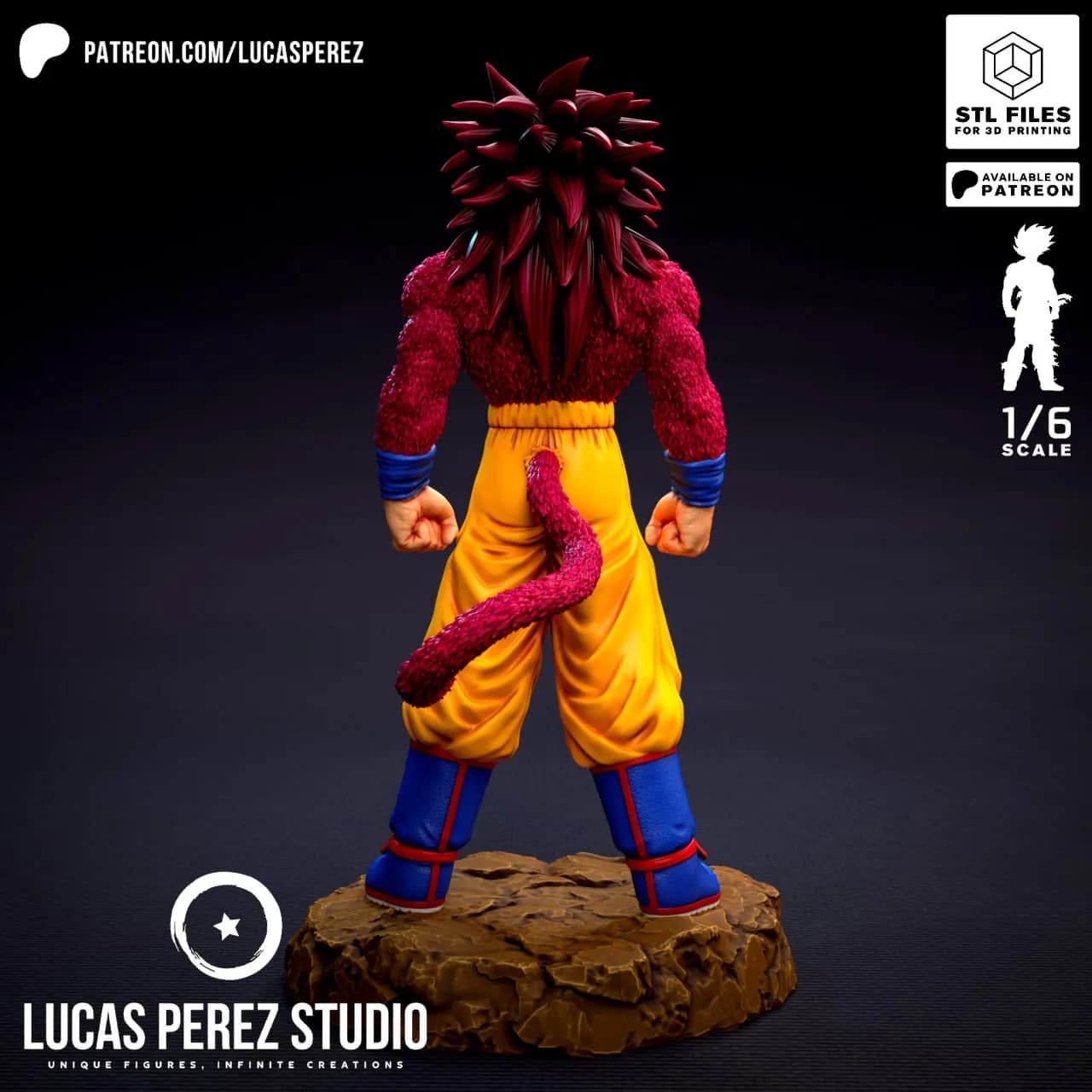 STL - Son Goku Super Saiyan 4 render 4