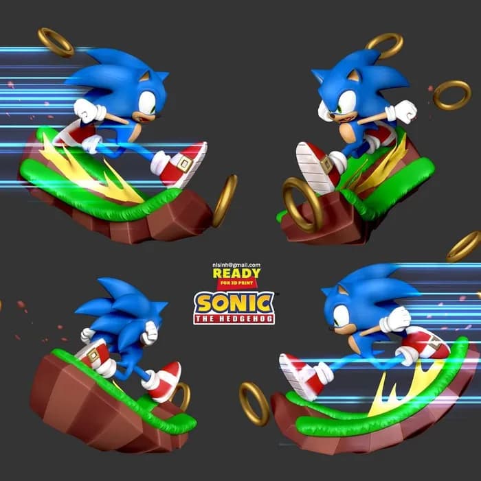 STL - sonic the hedgehog lightning fast render 3