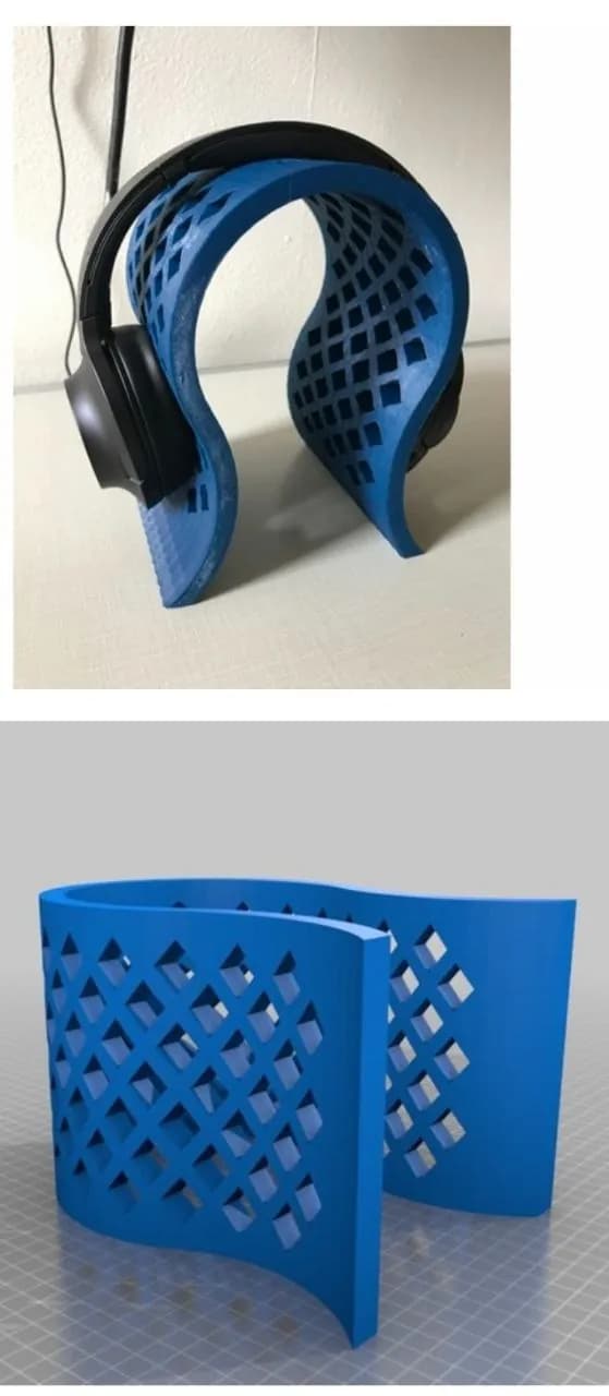 STL - Soporte curvo para audífonos render 3