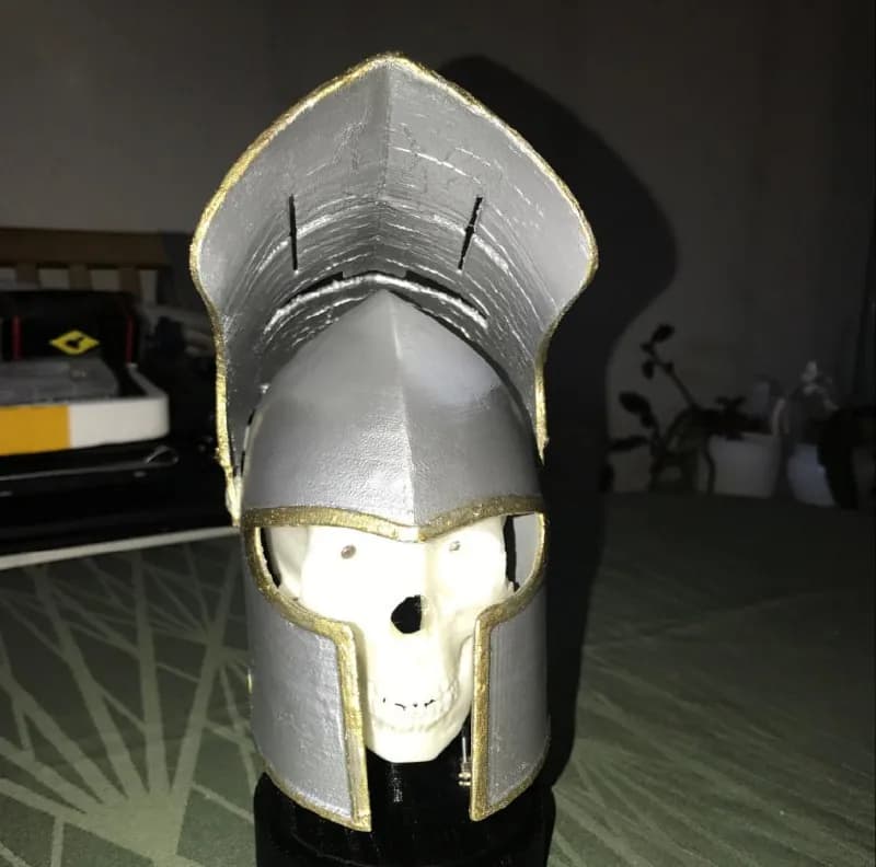 STL - Soporte de Calavera con Casco render 3