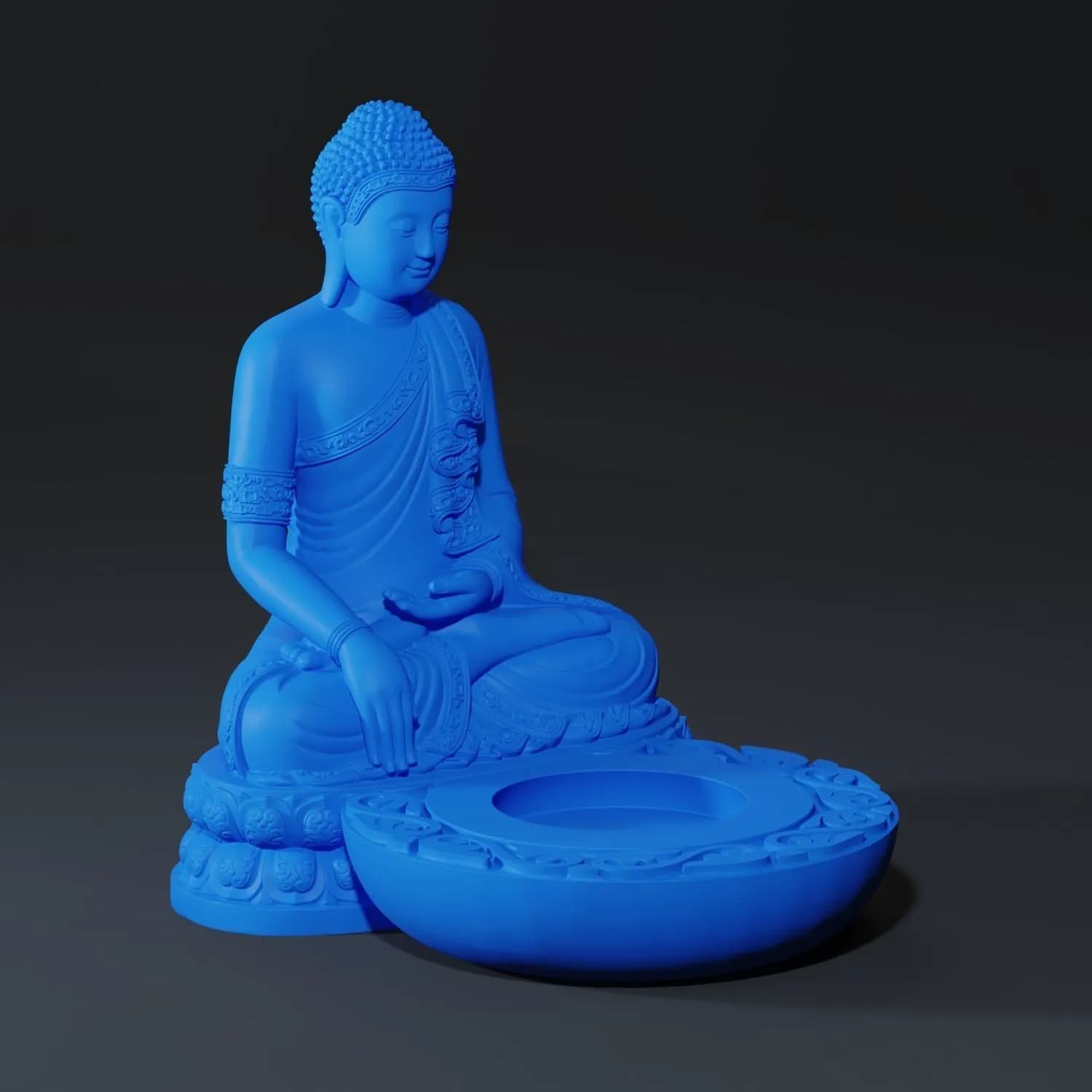 STL - Soporte de incienso Buda render 3