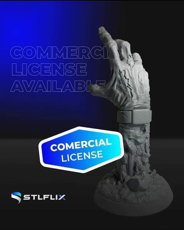 STL - Soporte de Mando Zombie Mano render 2