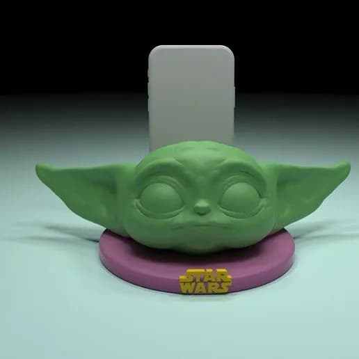 STL - Soporte para móvil Baby Yoda 3