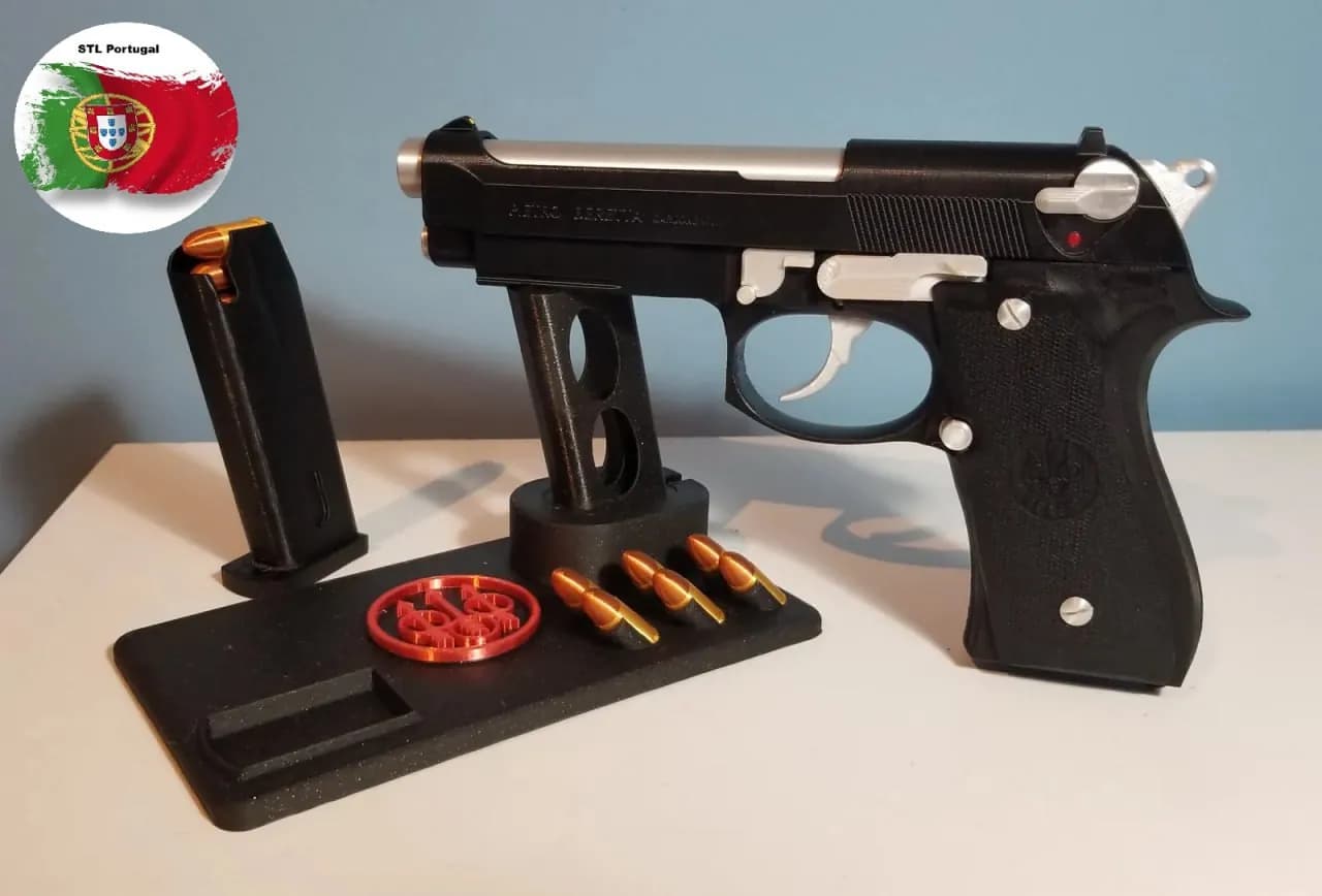 STL - Soporte para pistola Beretta 92FS render 2