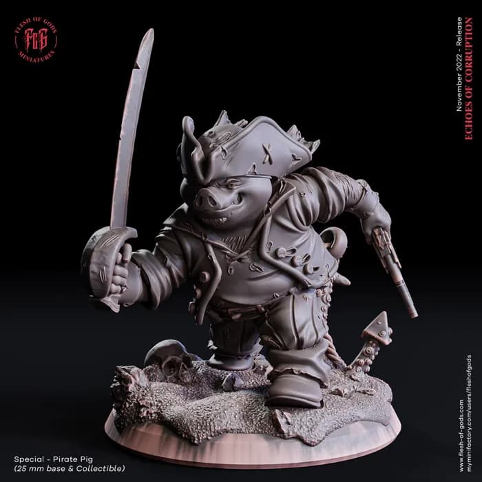 STL - special pirate pig (25 mm)