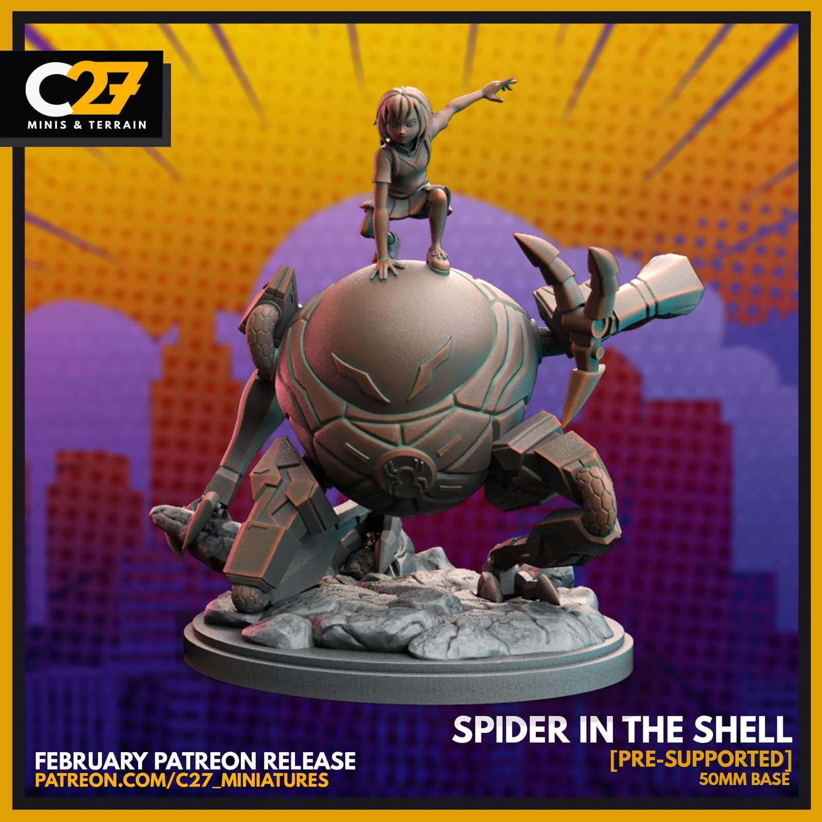STL - Spider in the Shell figura render 2