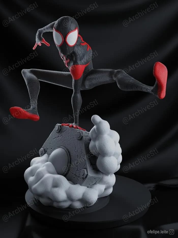 STL - spider man miles morales render 2