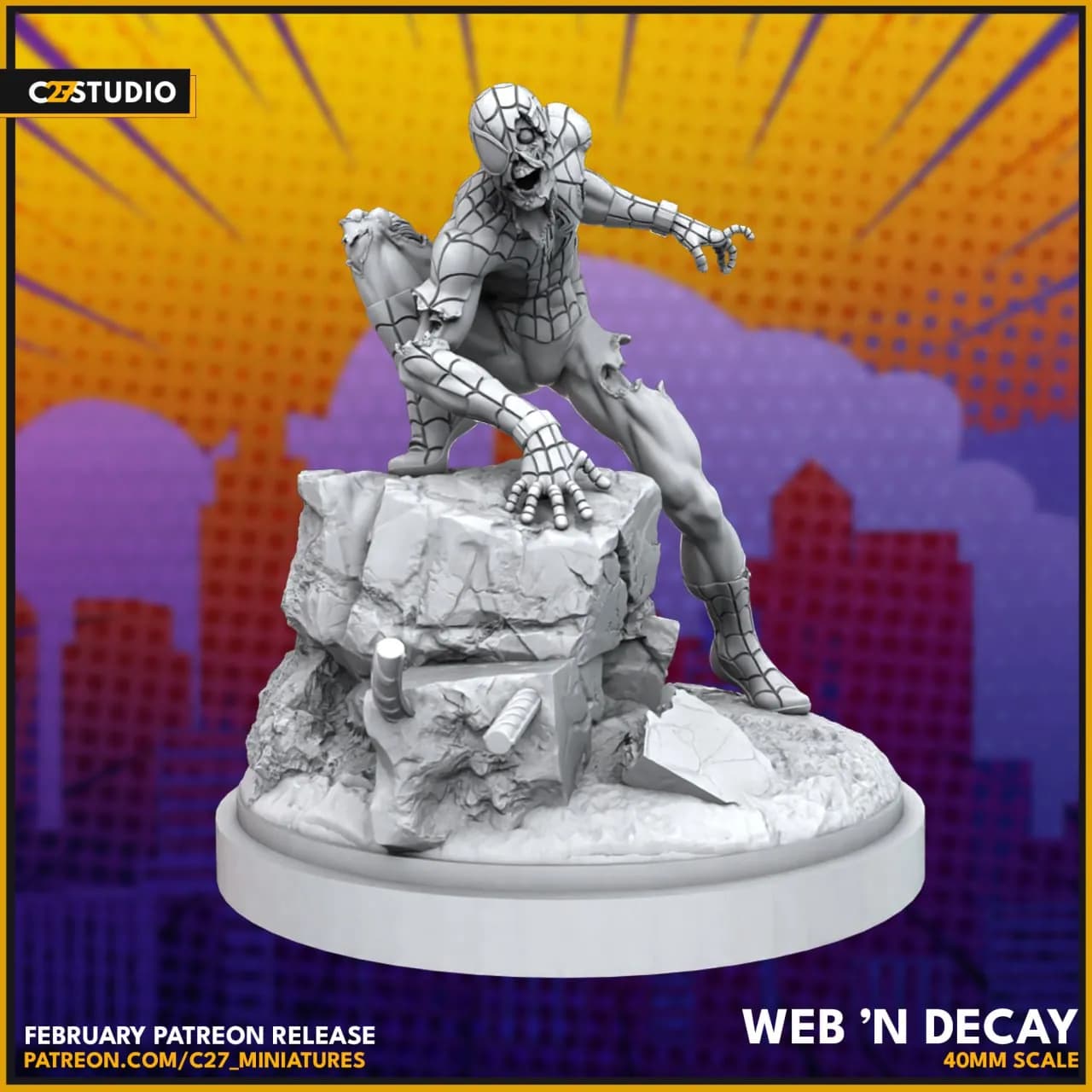 STL - Spider Man Zombie render 3
