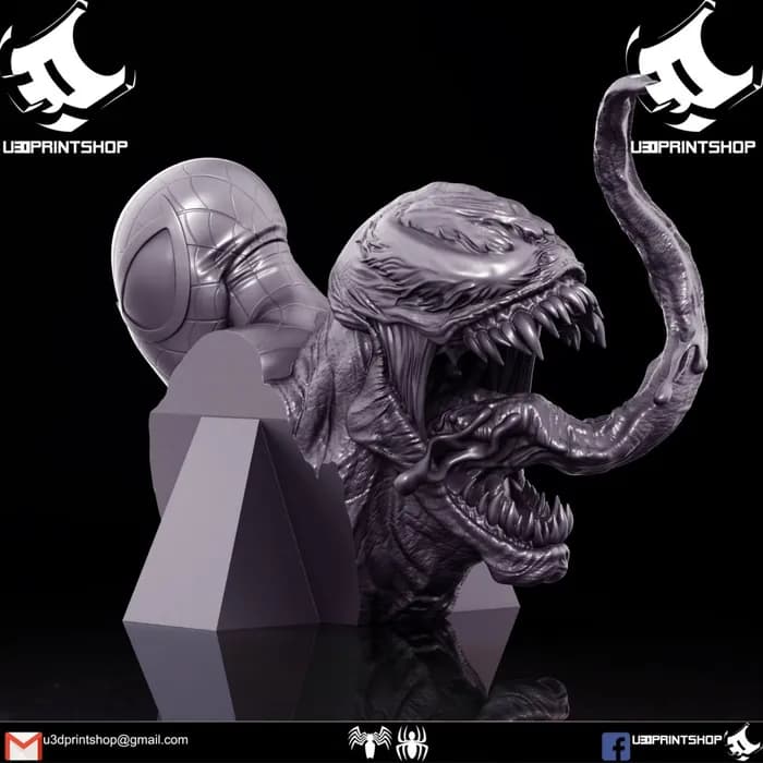 STL - spidermanvsvenombust