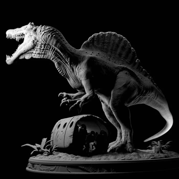 STL - spinosaurus diorama