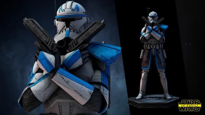 STL - star wars 3d captain rex