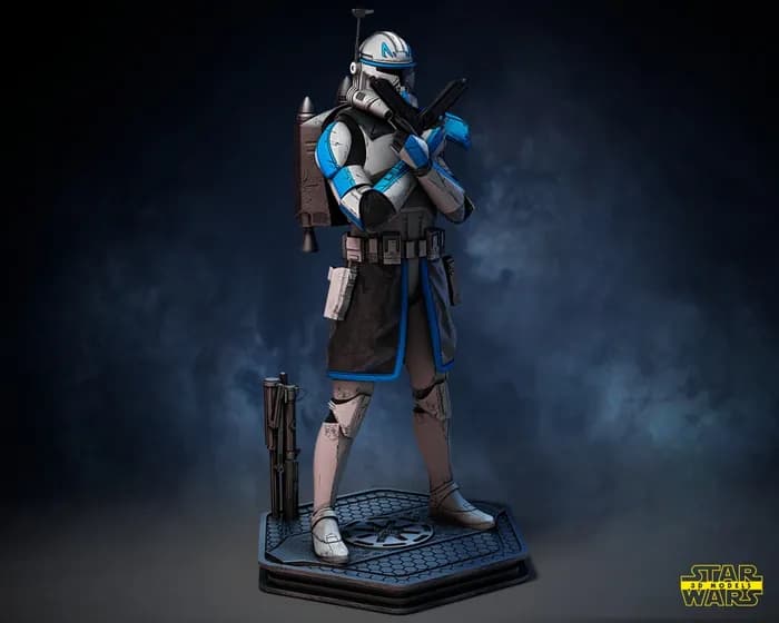 STL - star wars 3d captain rex render 3