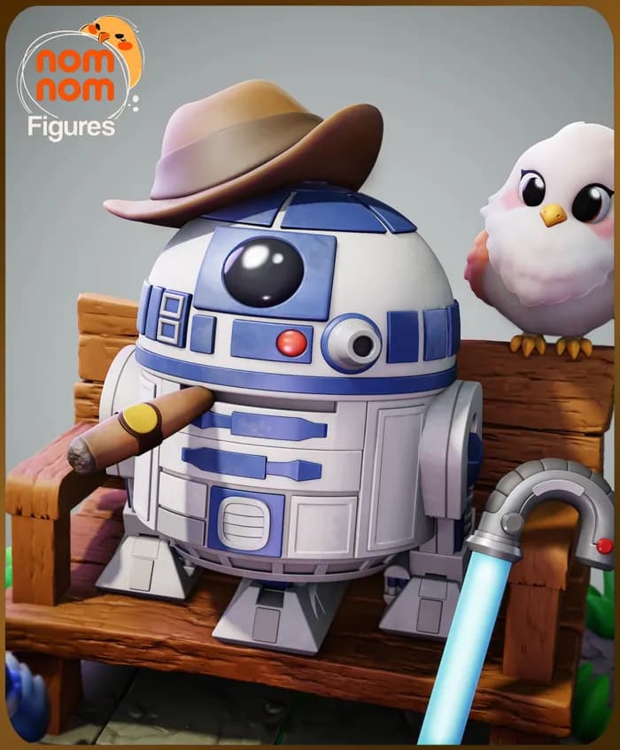 STL - star wars chibi r2d2 nomnom