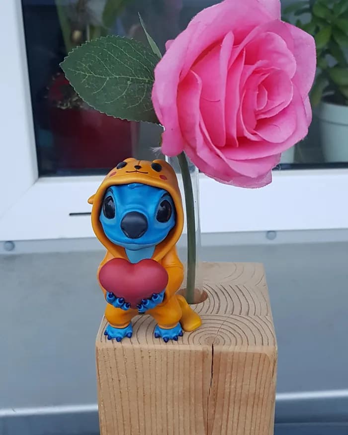 STL - Stitch San Valentin con Corazón