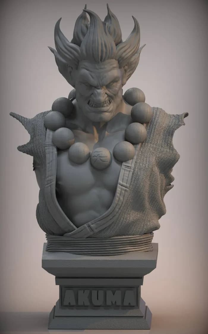 STL - street fighter v akuma bust