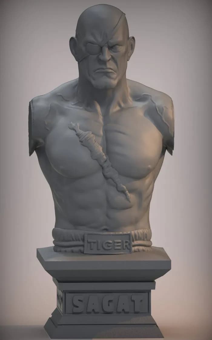 STL - street fighter v sagat bust