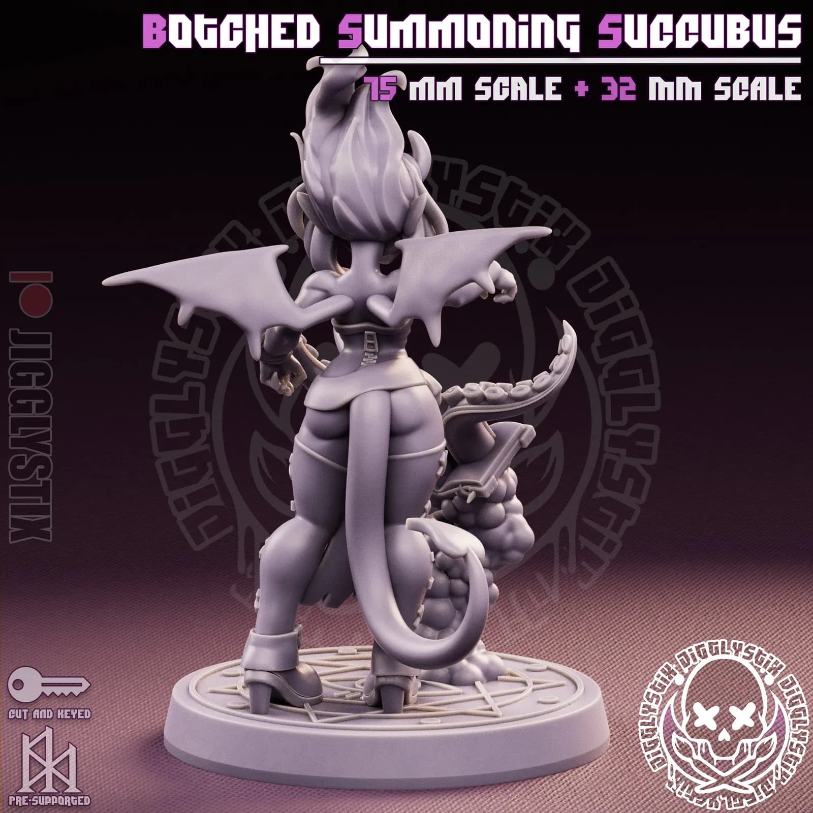 STL - Succubus con tentáculos render 2