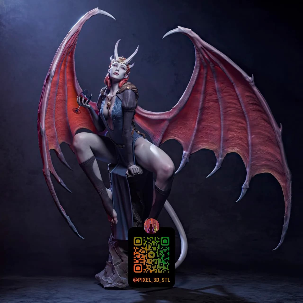 STL - Súcubo con alas demoníacas