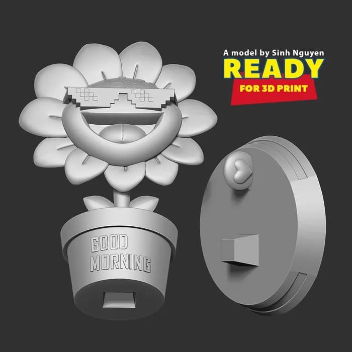STL - sunflowers render 2