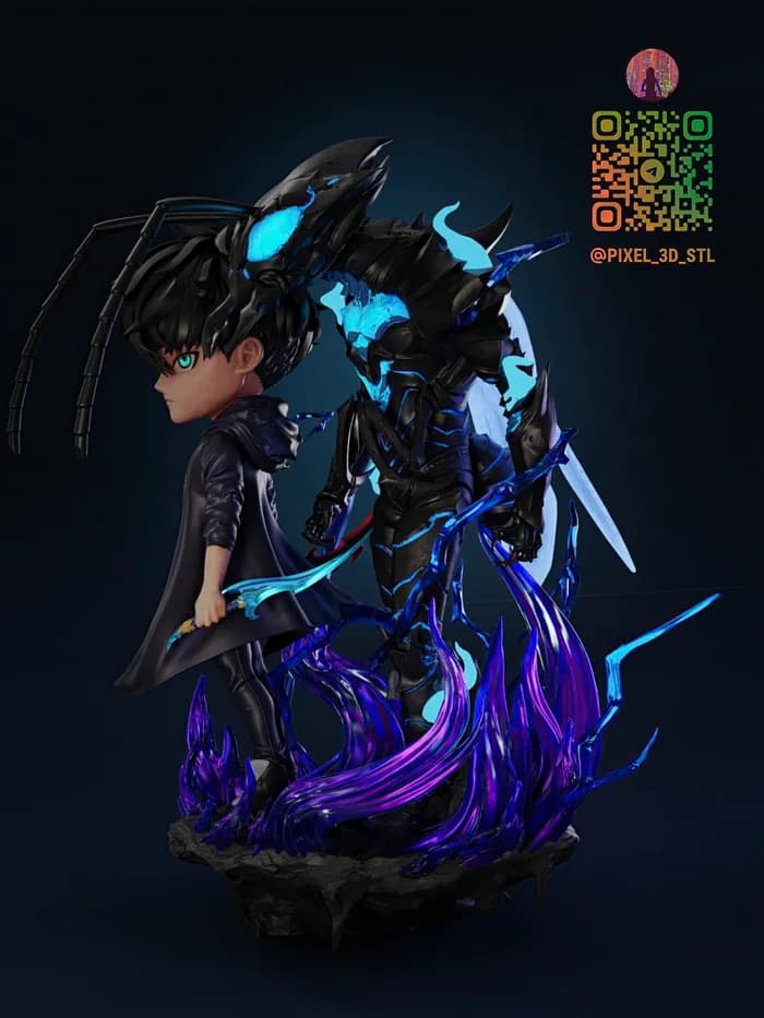 STL - Sung Jinwoo y el Rey Hormiga render 2