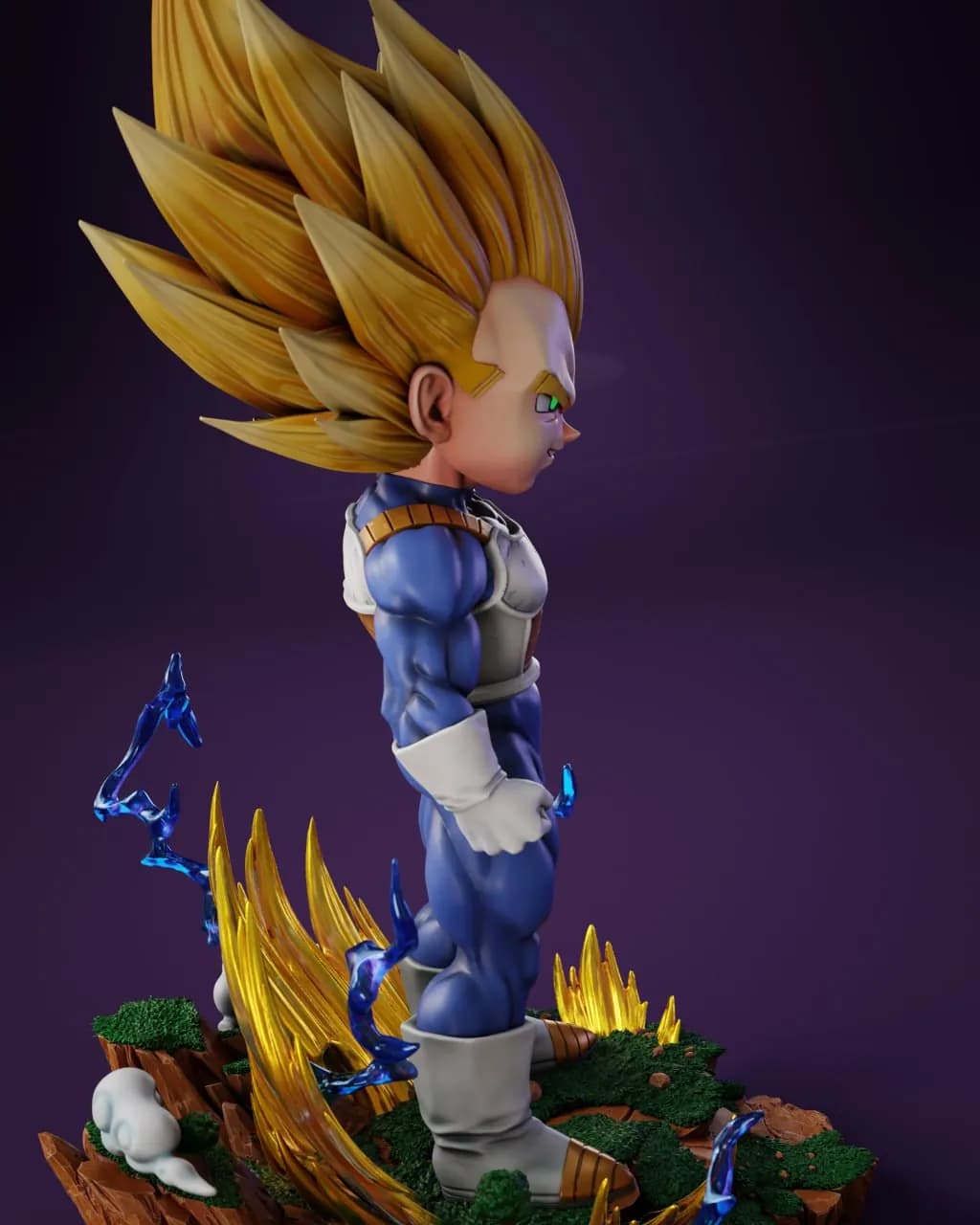 STL - Super Vegeta figura de anime render 2
