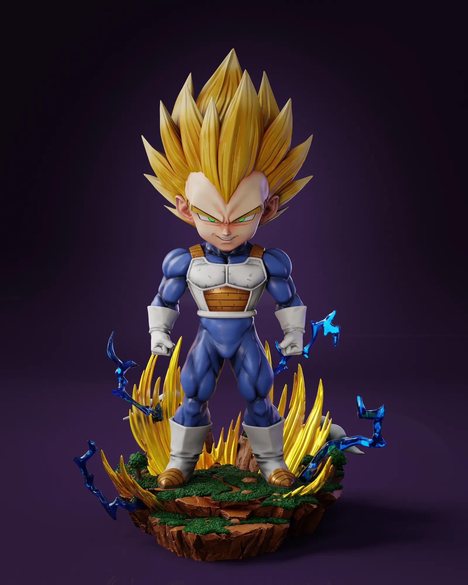 STL - Super Vegeta figura de anime render 3