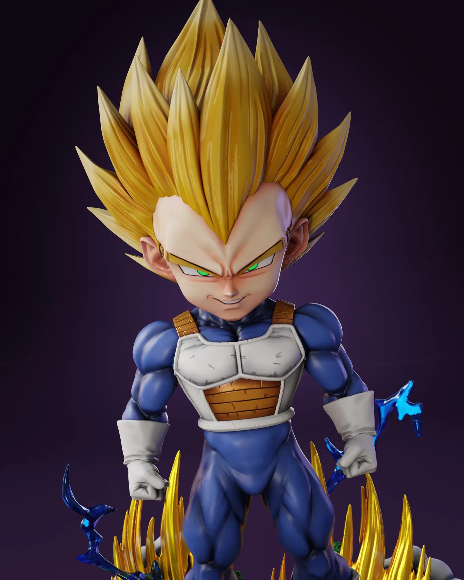 STL - Super Vegeta figura de anime render 4
