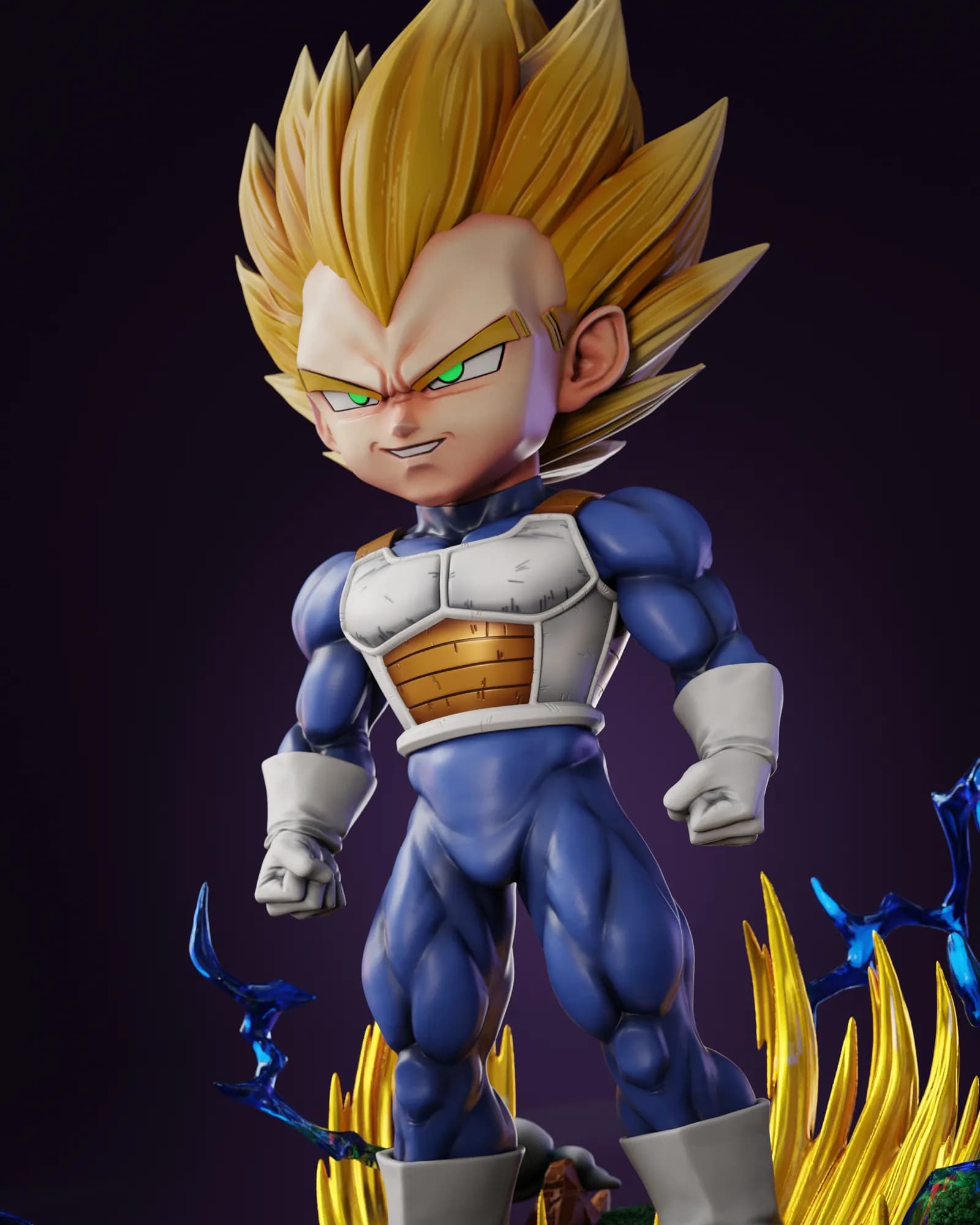 STL - Super Vegeta figura de anime render 5