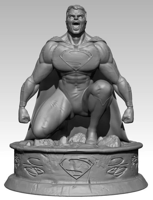 STL - Superman arrodillado