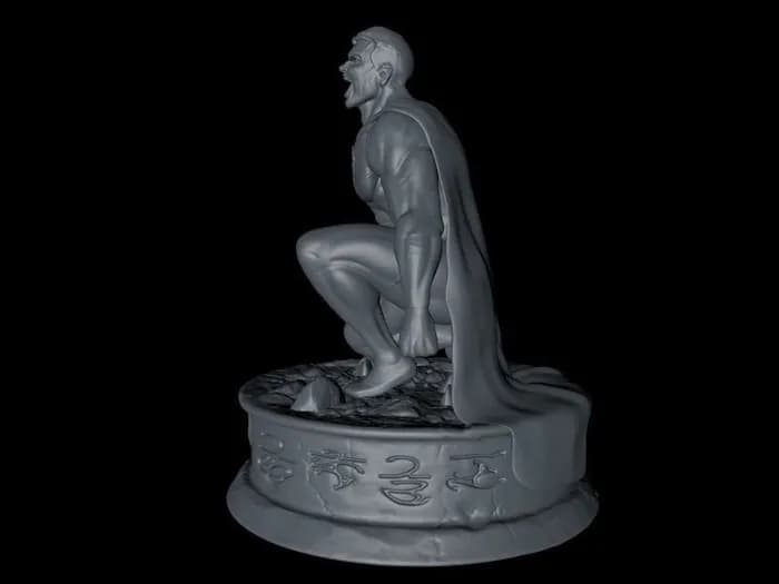 STL - Superman arrodillado render 3