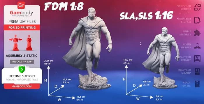 STL - superman classic fdm gambody render 3