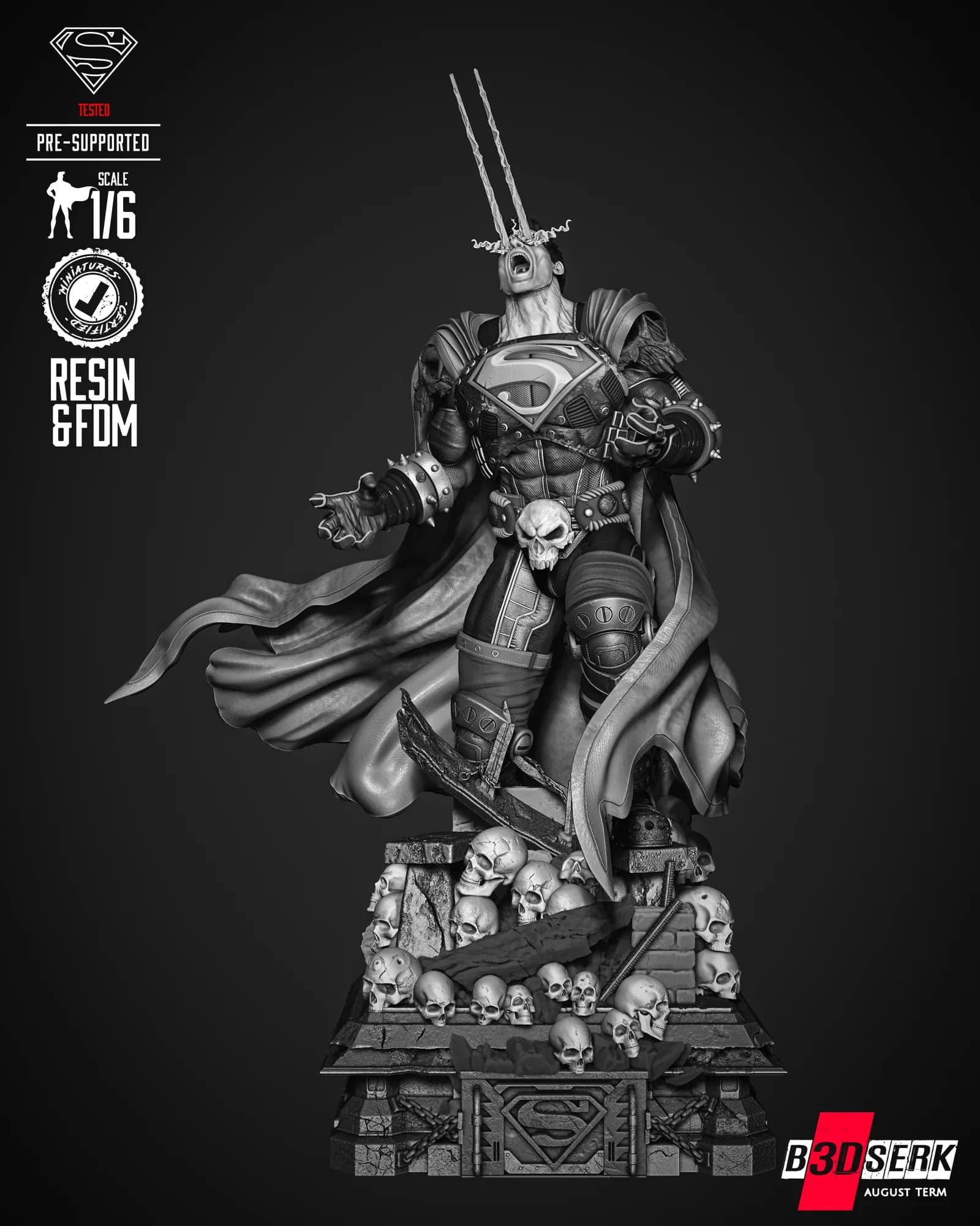 STL - Superman Dark Knight Busto 2 render 2