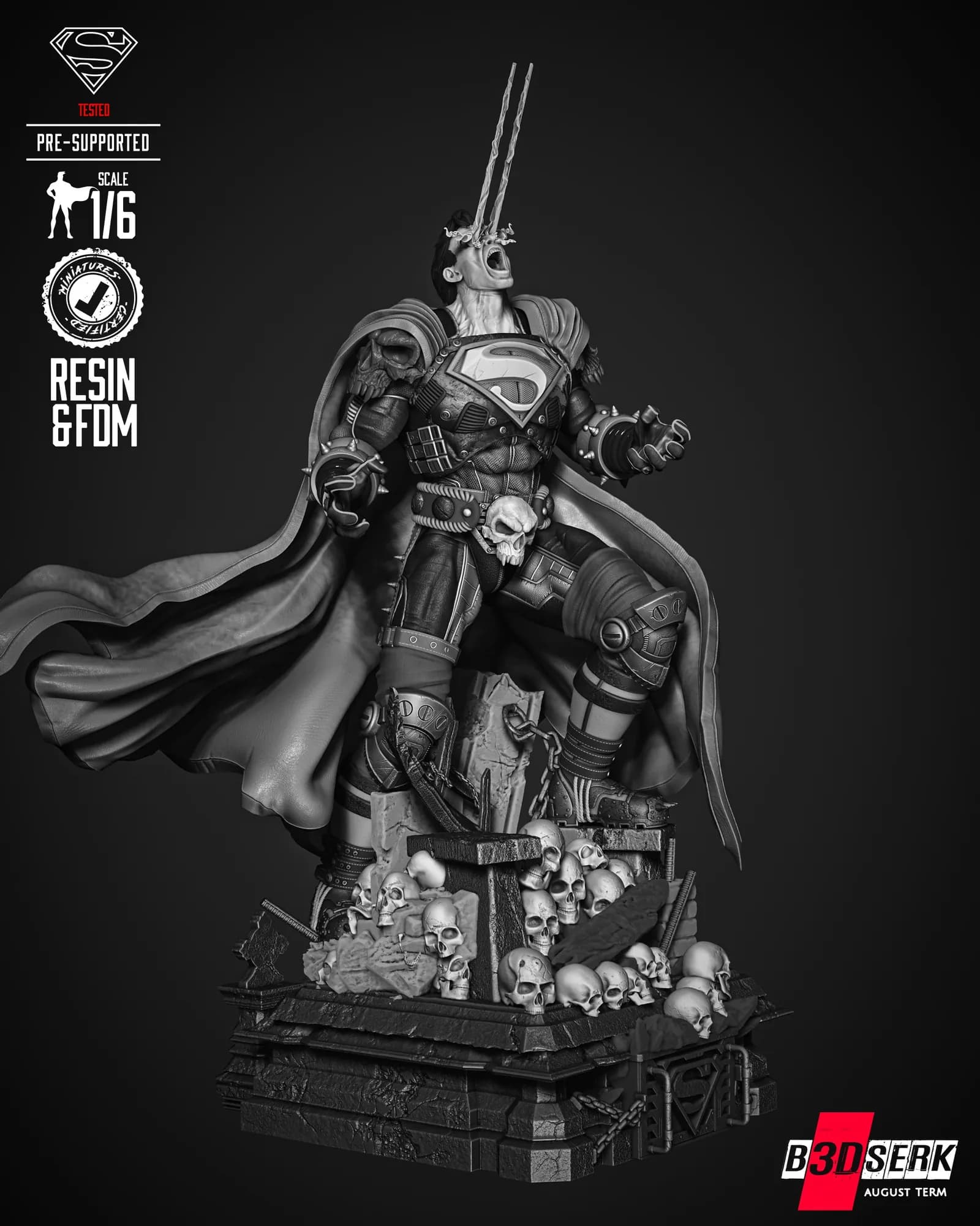 STL - Superman Dark Knight Busto 2 render 3