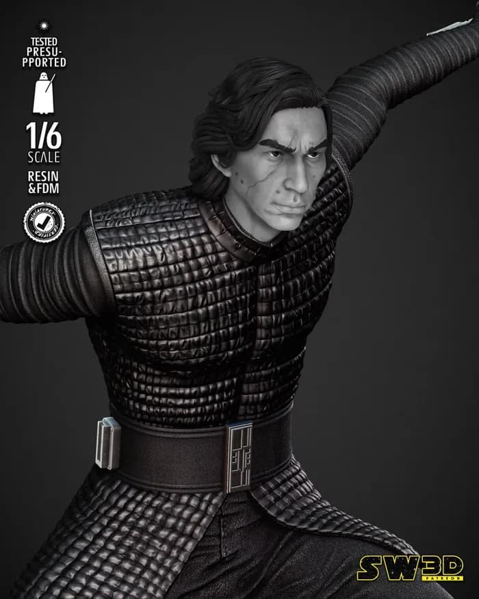STL - sw3d kylo ren sculpture x render 2