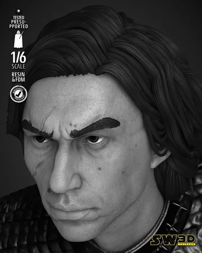 STL - sw3d kylo ren sculpture x render 5