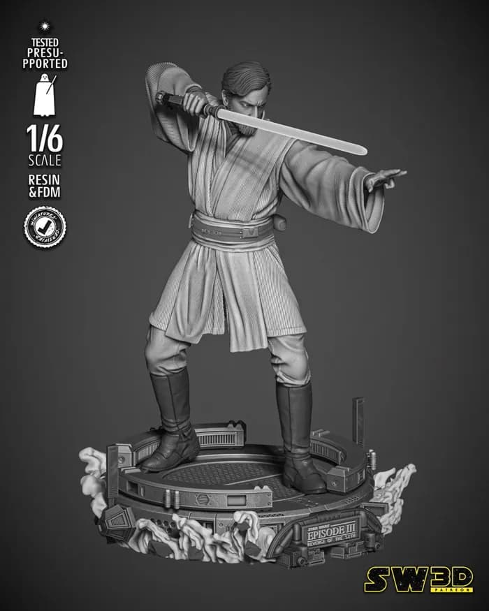 STL - sw3d obi wan kenobi sculpture x
