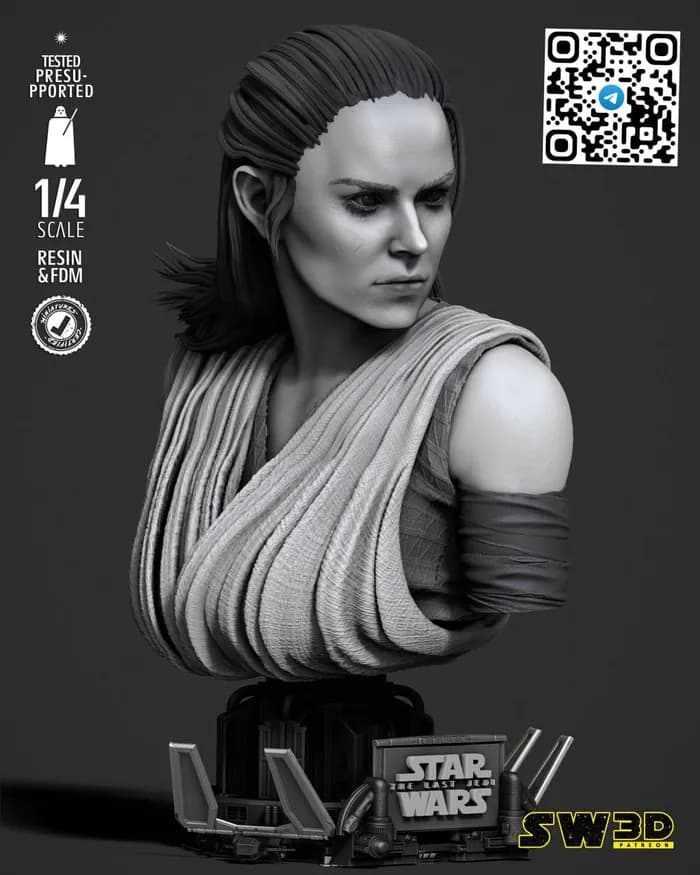 STL - sw3d rey portrait bust x render 2