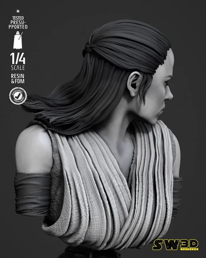 STL - sw3d rey portrait bust x render 3