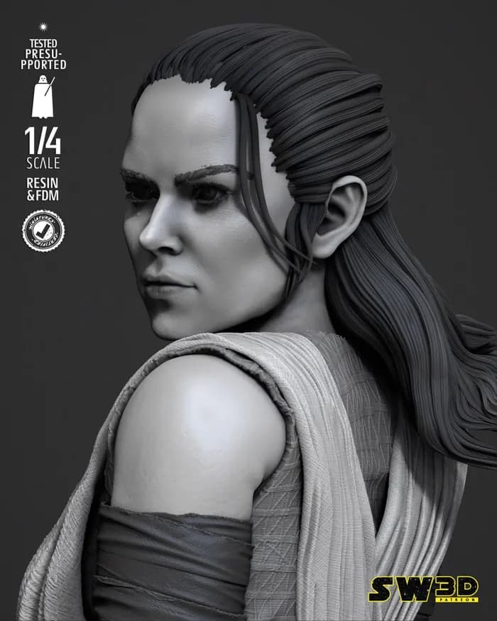 STL - sw3d rey portrait bust x render 5